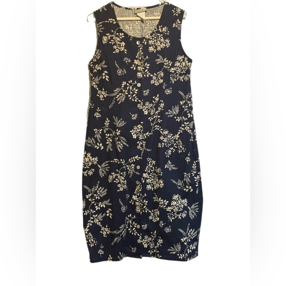 Northern Isles Dresses & Skirts - Navy Floral Sleeveless Midi Dress